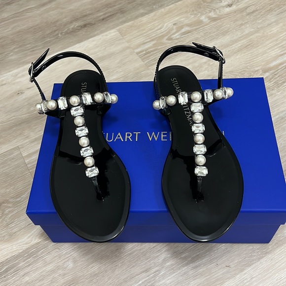 Stuart Weitzman Goldie Crystal Jelly Sandals - Picture 3 of 11